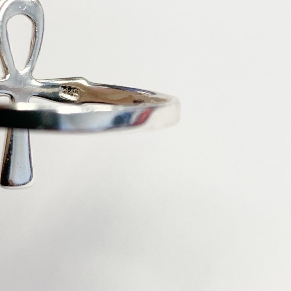 925 Sterling Silver Ankh Cross Ring - Picture 6 of 15